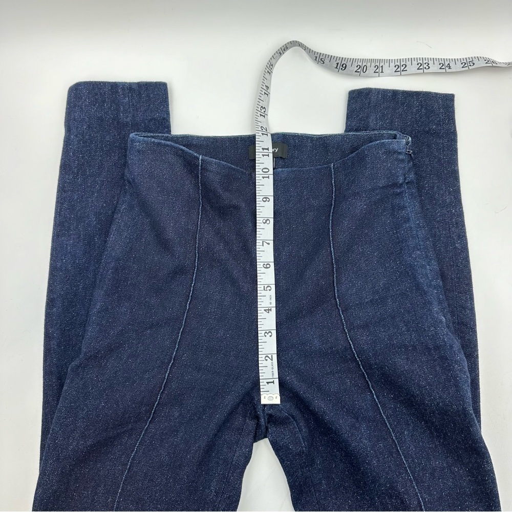 Theory Leggings Women's Size 2 Dark Denim Nep High Waisted Skinny Seamed - Picture 10 of 13